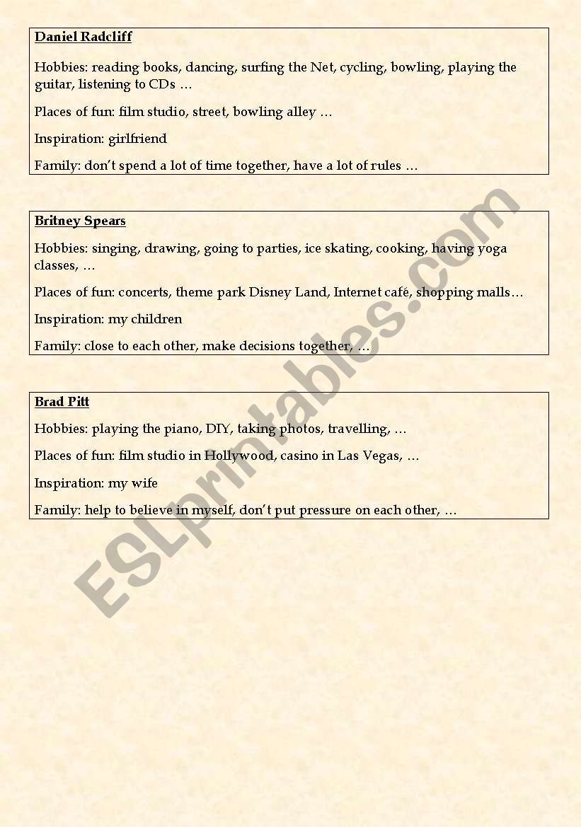 Press Conference worksheet