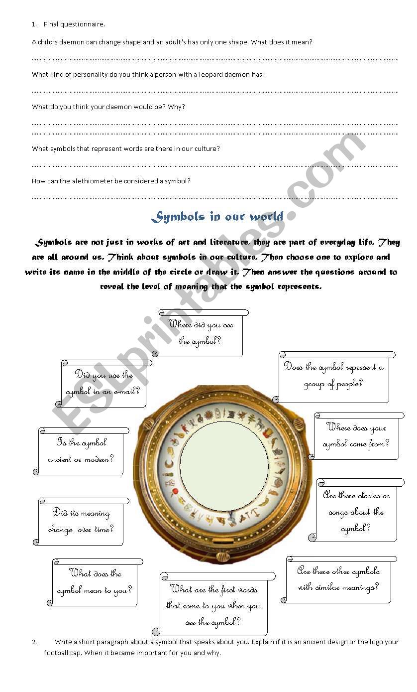 the golden compass worksheet