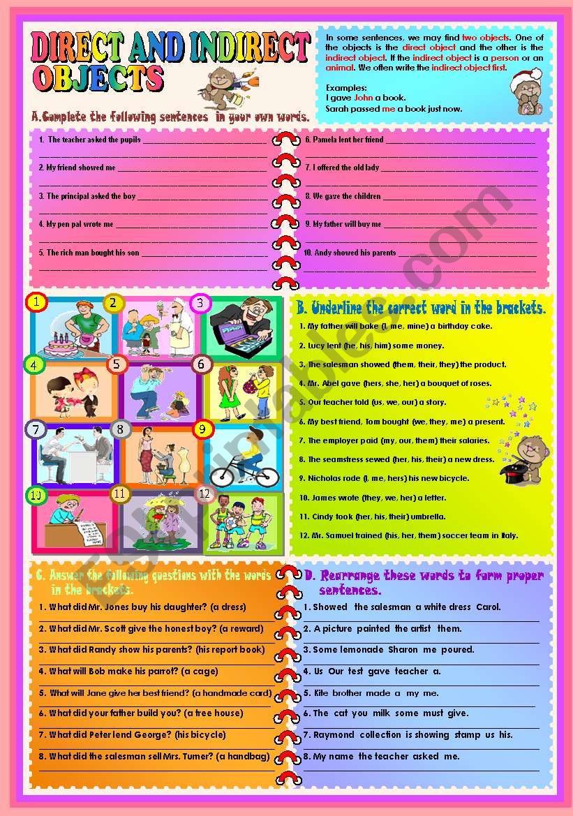 Direct Indirect Orders + KEY worksheet