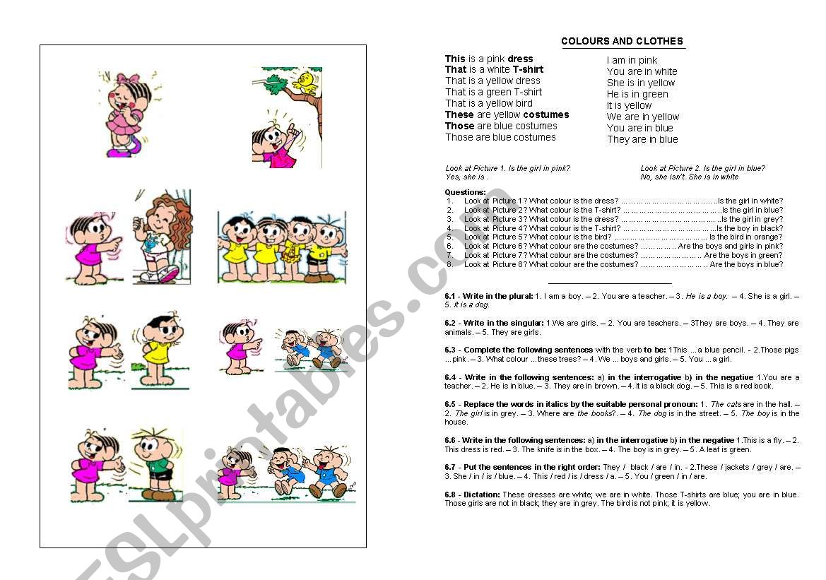 Colours and Clothes worksheet