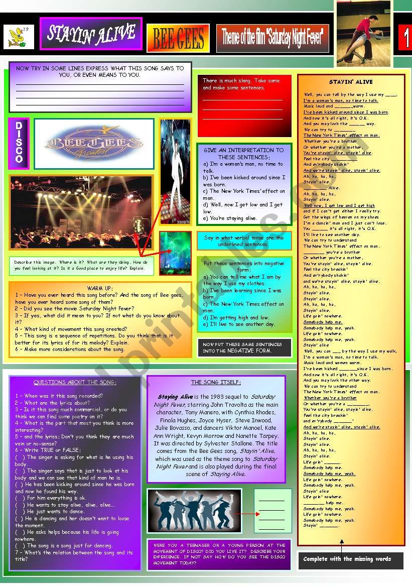 STAYINÂ´ ALIVE - BEE GEES - PART 01