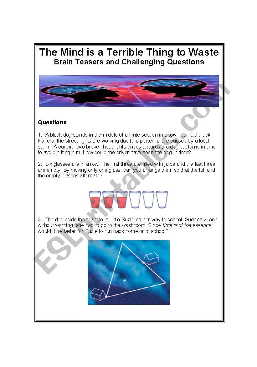 Mind Teasers worksheet