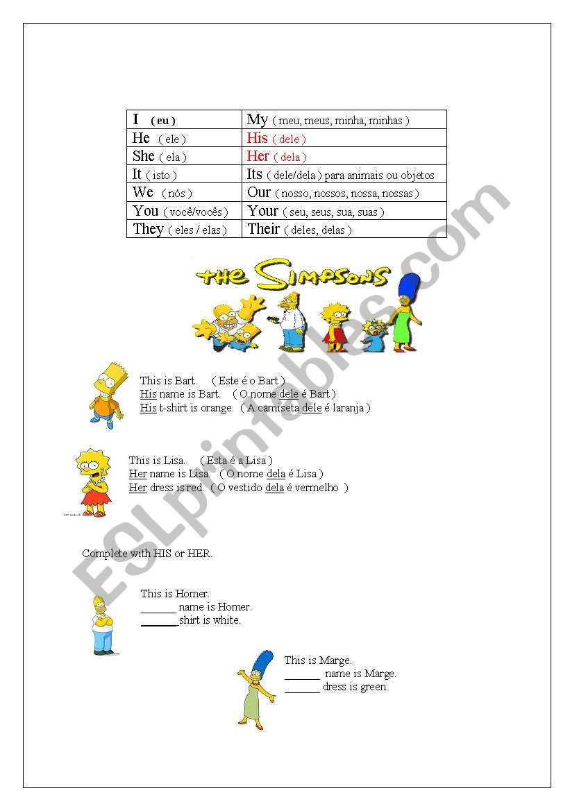 Possessive Adjectives worksheet