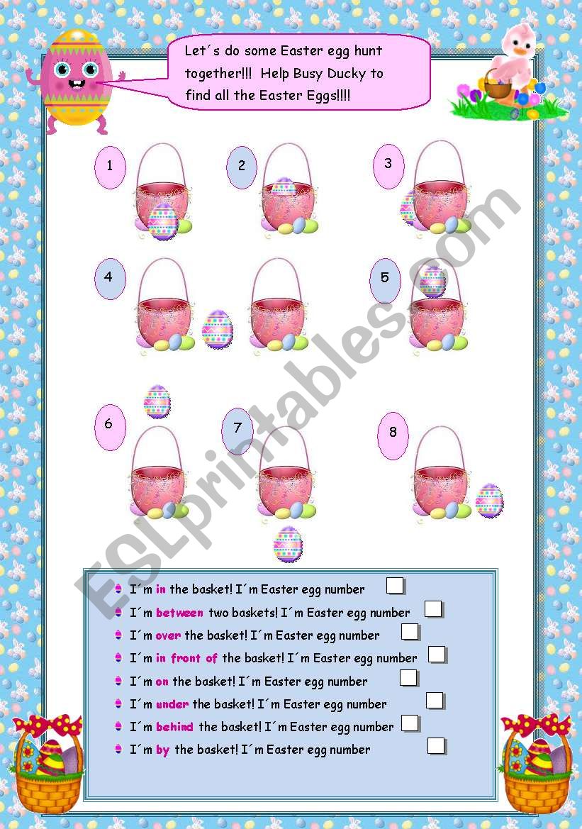 Easter egg hunt  worksheet