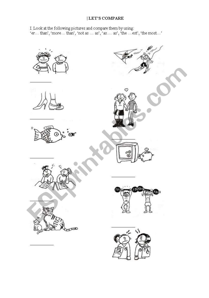 comparative exercises worksheet