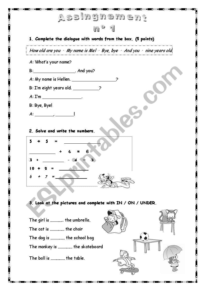 activities for kids worksheet