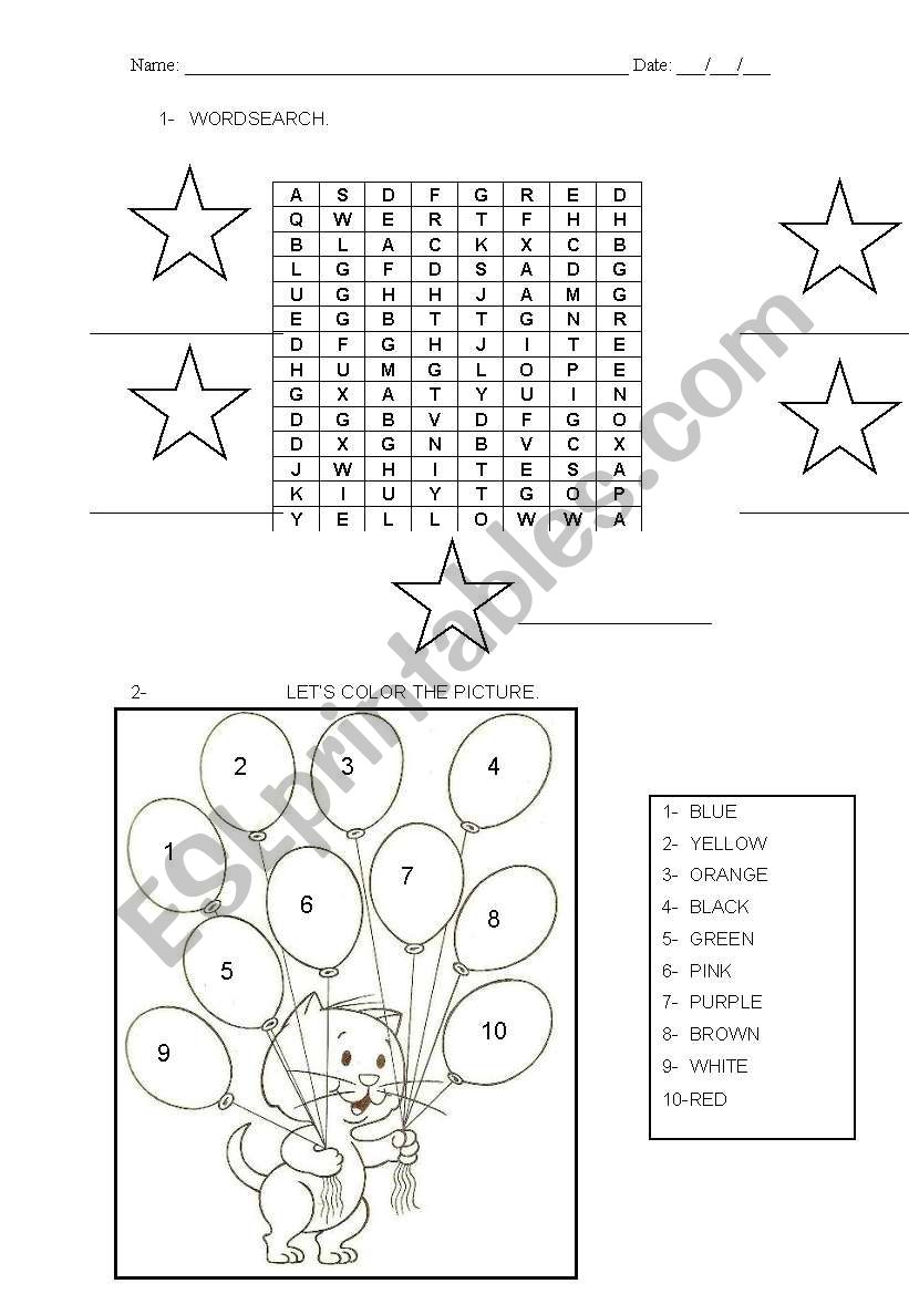 Colors worksheet