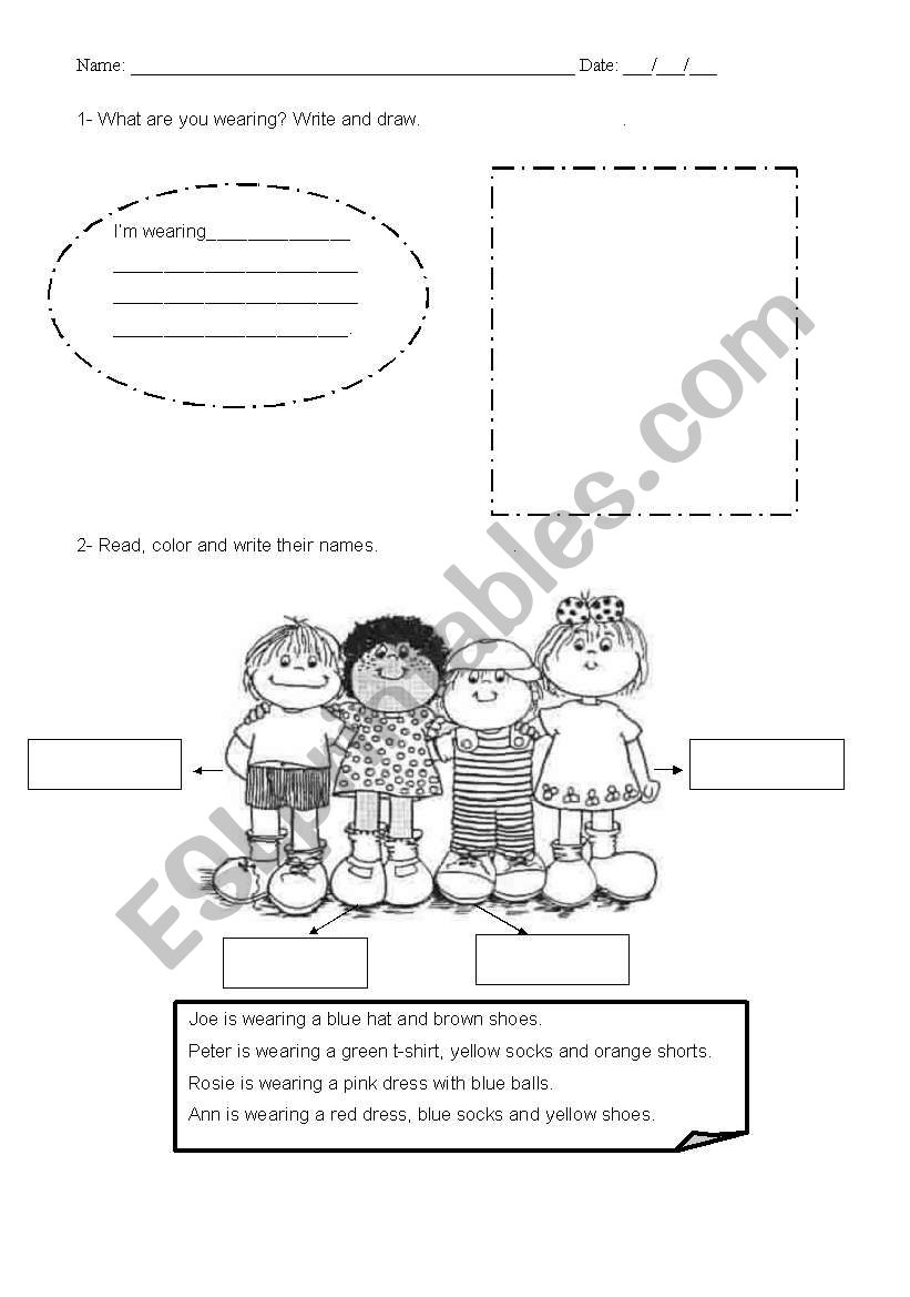 Clothes worksheet