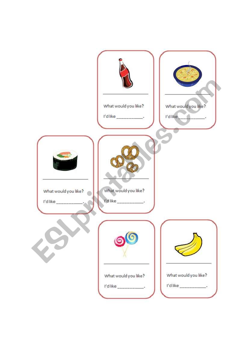 Food & Quantifiers_Some, a, an_ Cards game