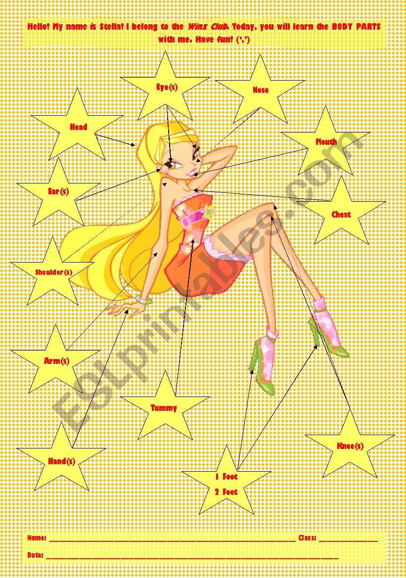 Body Parts with Stella from the Winx