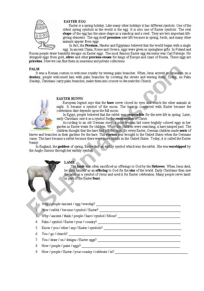 Easter worksheet