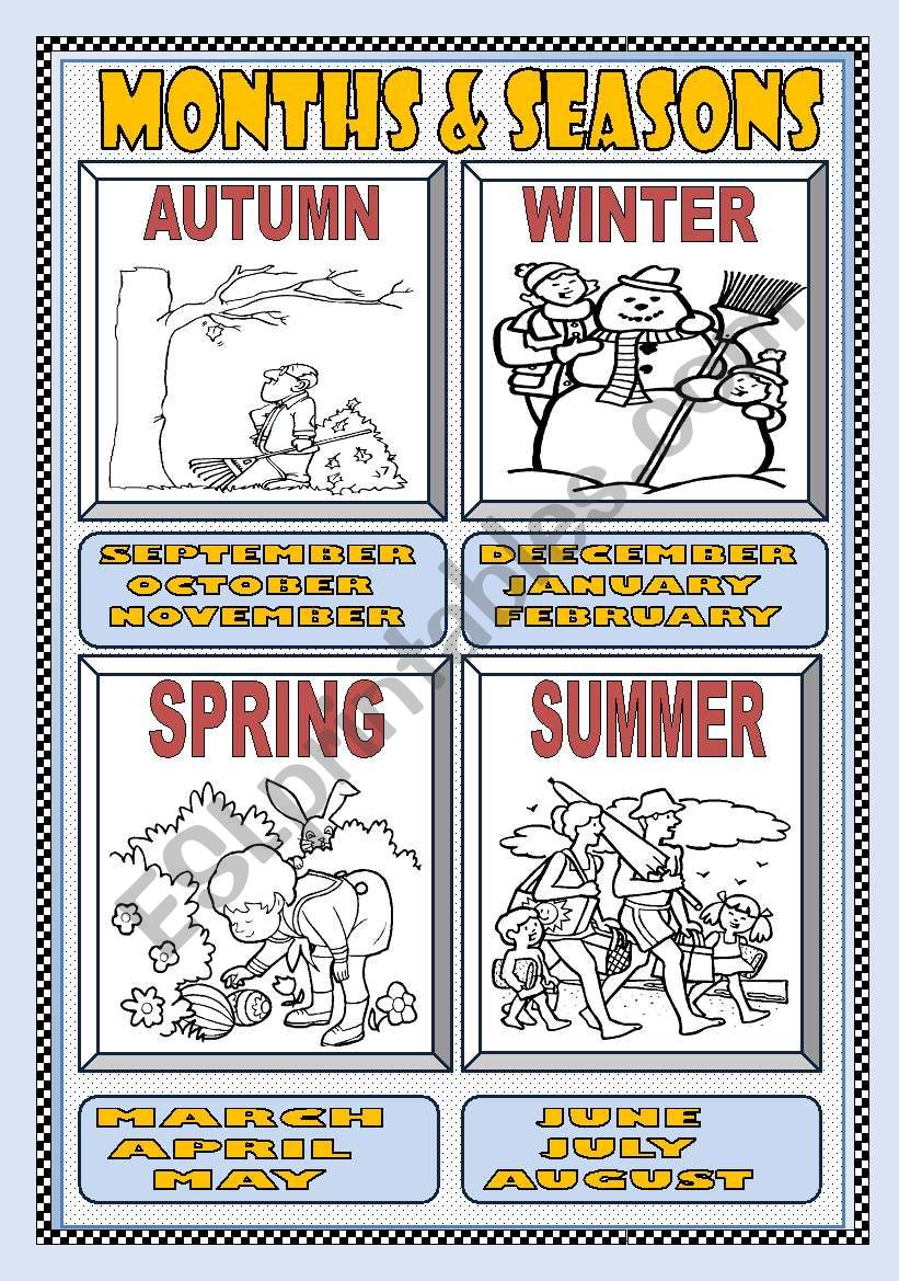 MONTHS and SEASONS POSTER worksheet