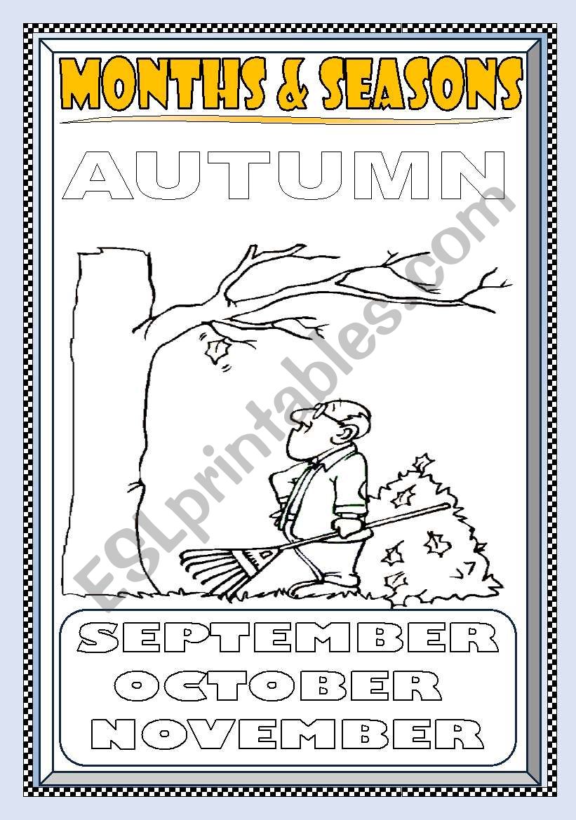 MONTHS and SEASONS---AUTUMN COLORING PAGE (PART 1)