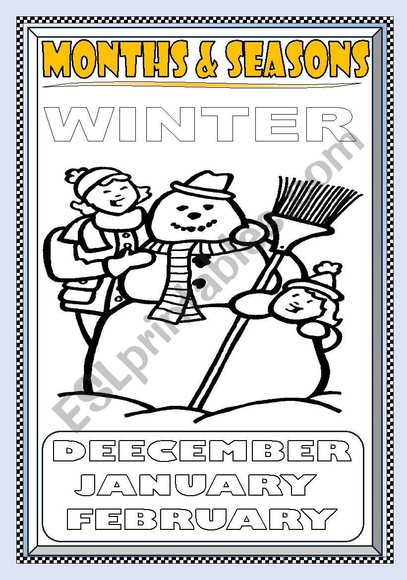 MONTHS and SEASONS---WINTER  COLORING PAGE (PART 2)