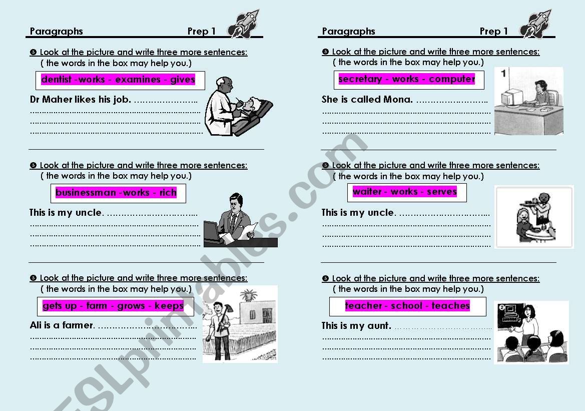 pictorial writing worksheet