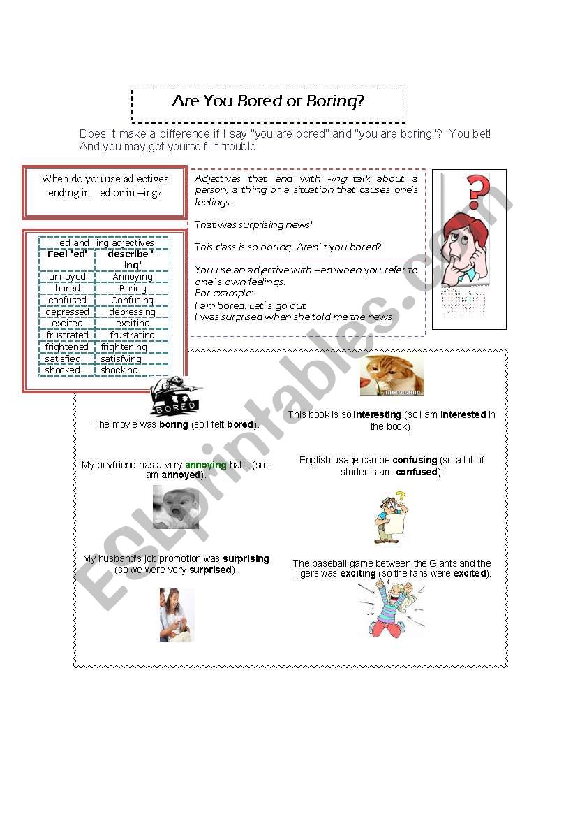 r u bored or boring? worksheet