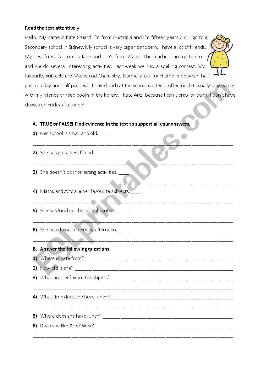 School worksheet