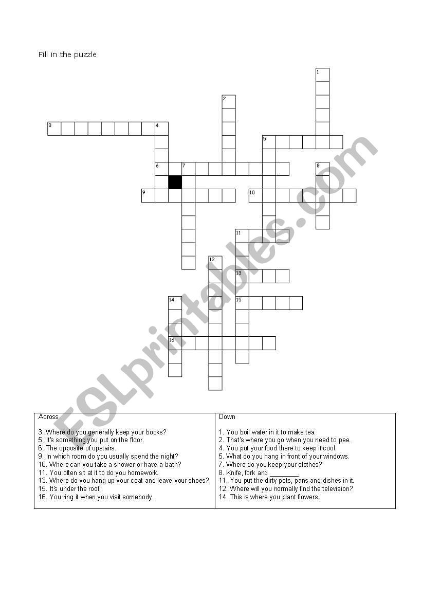 Our house worksheet