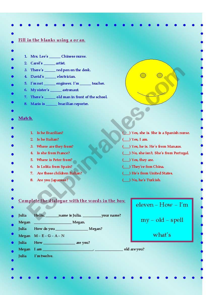 Prepositions, Greetings, Nationalities