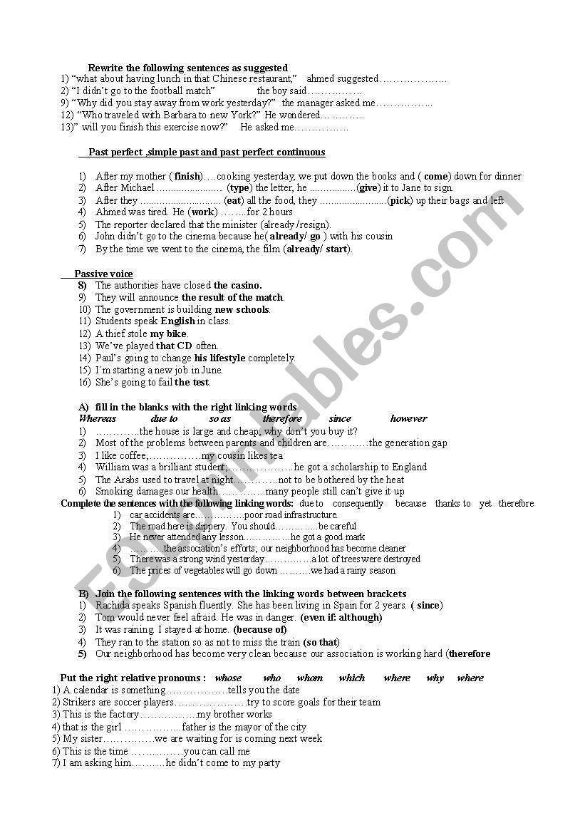 grammar worksheet