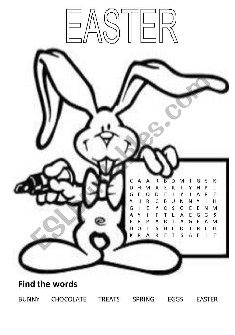Find the words - Easter worksheet