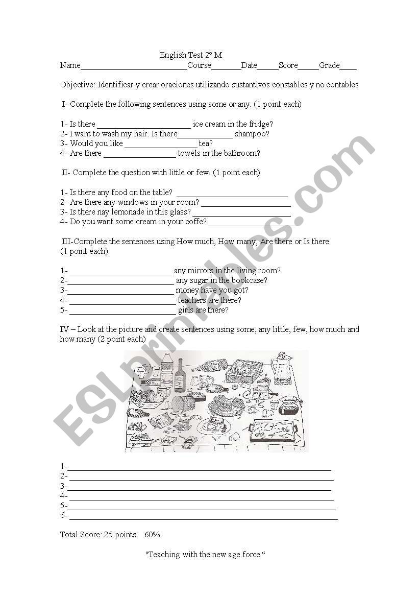 Countables and uncountables worksheet