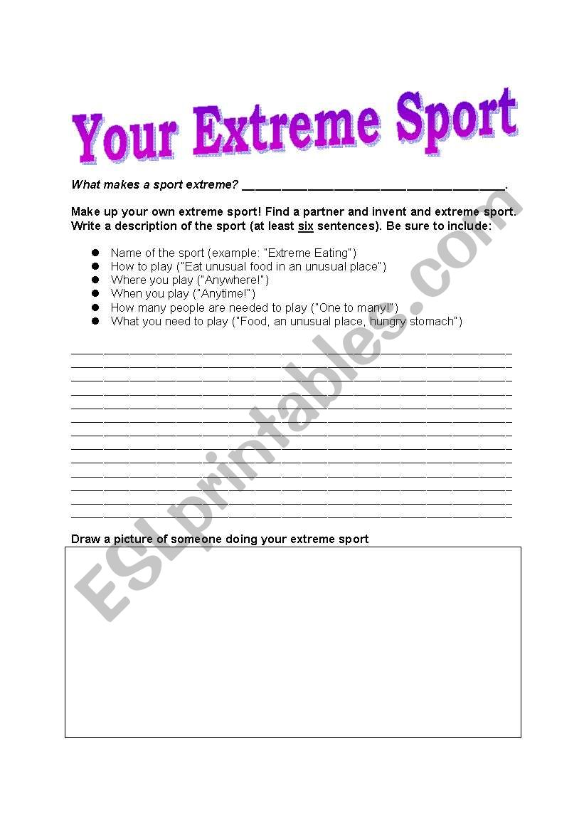 Make Up Your Own Extreme Sport