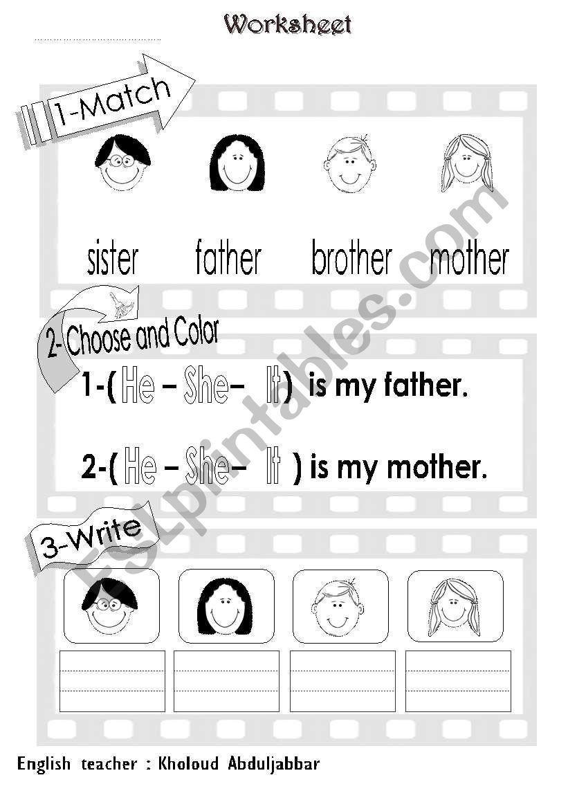 family worksheet worksheet