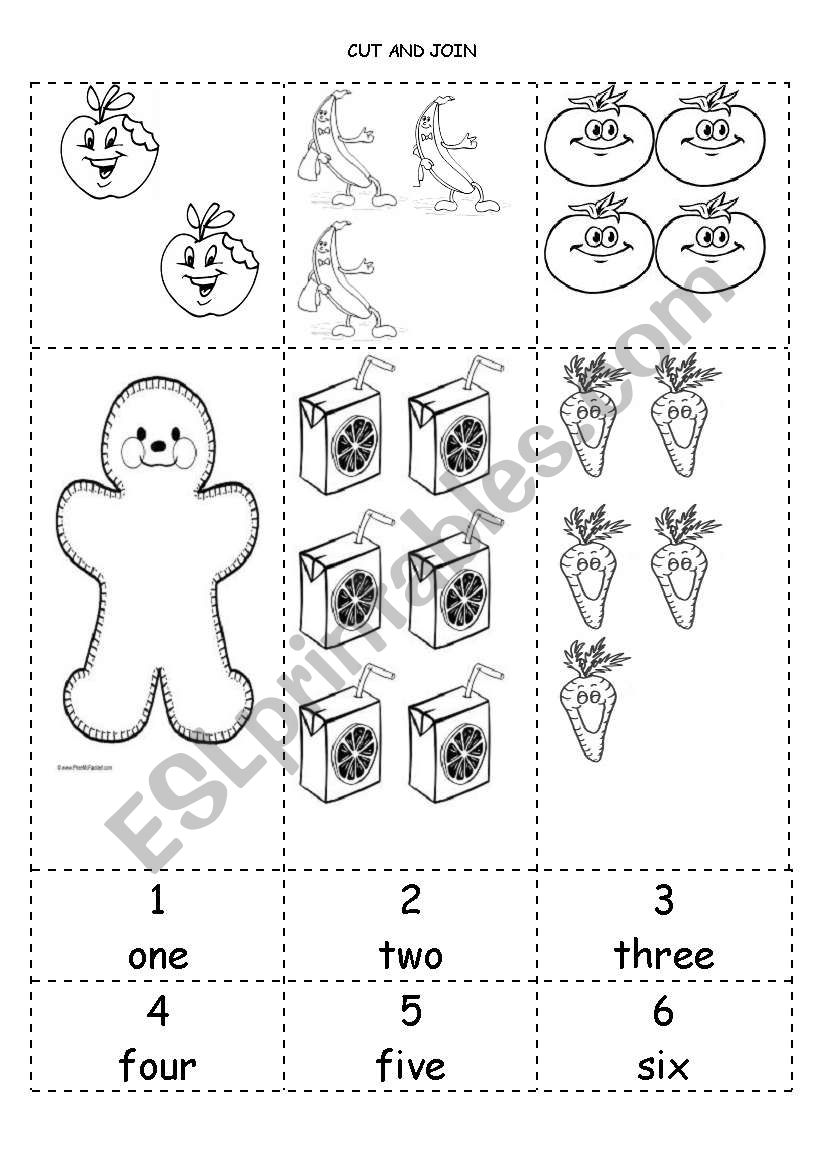 CUT AND JOIN worksheet