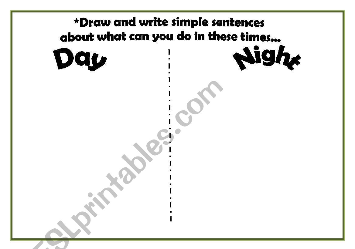 Day and Night worksheet