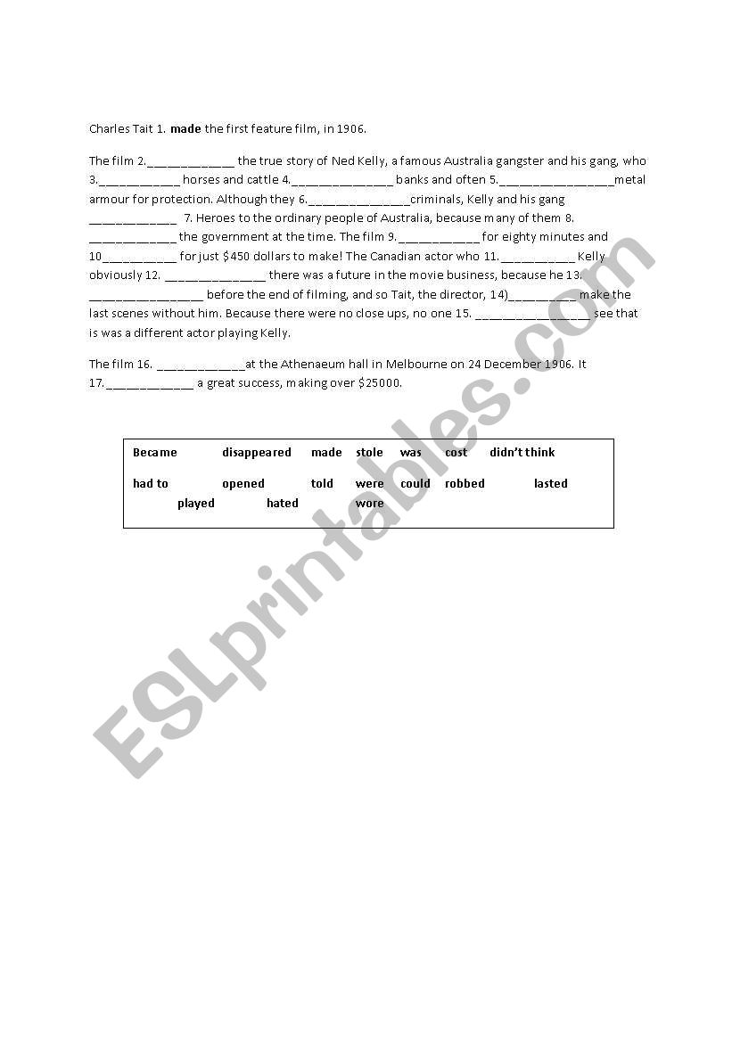 Past Simple worksheet