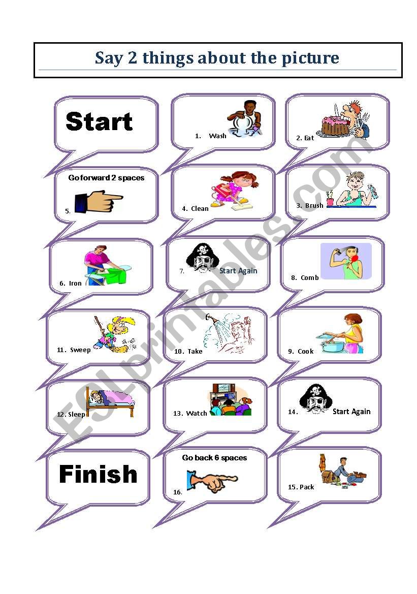 Action Verbs Game worksheet