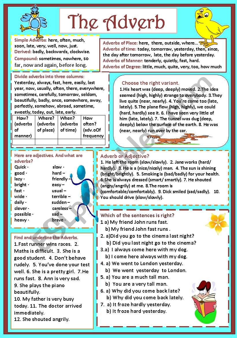 The Adverb worksheet