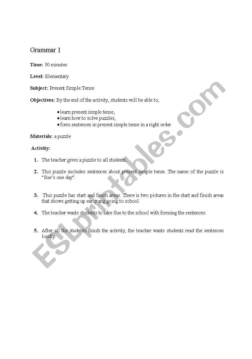 Present Simple worksheet