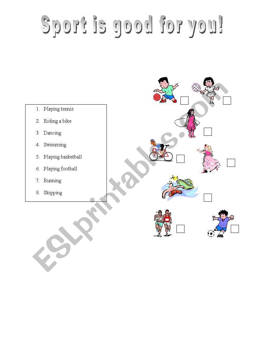 Sports! Lets do exercise! worksheet