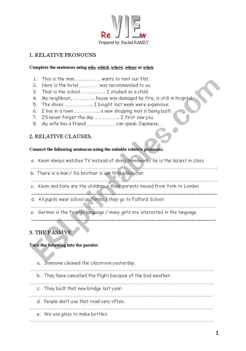 review worksheet