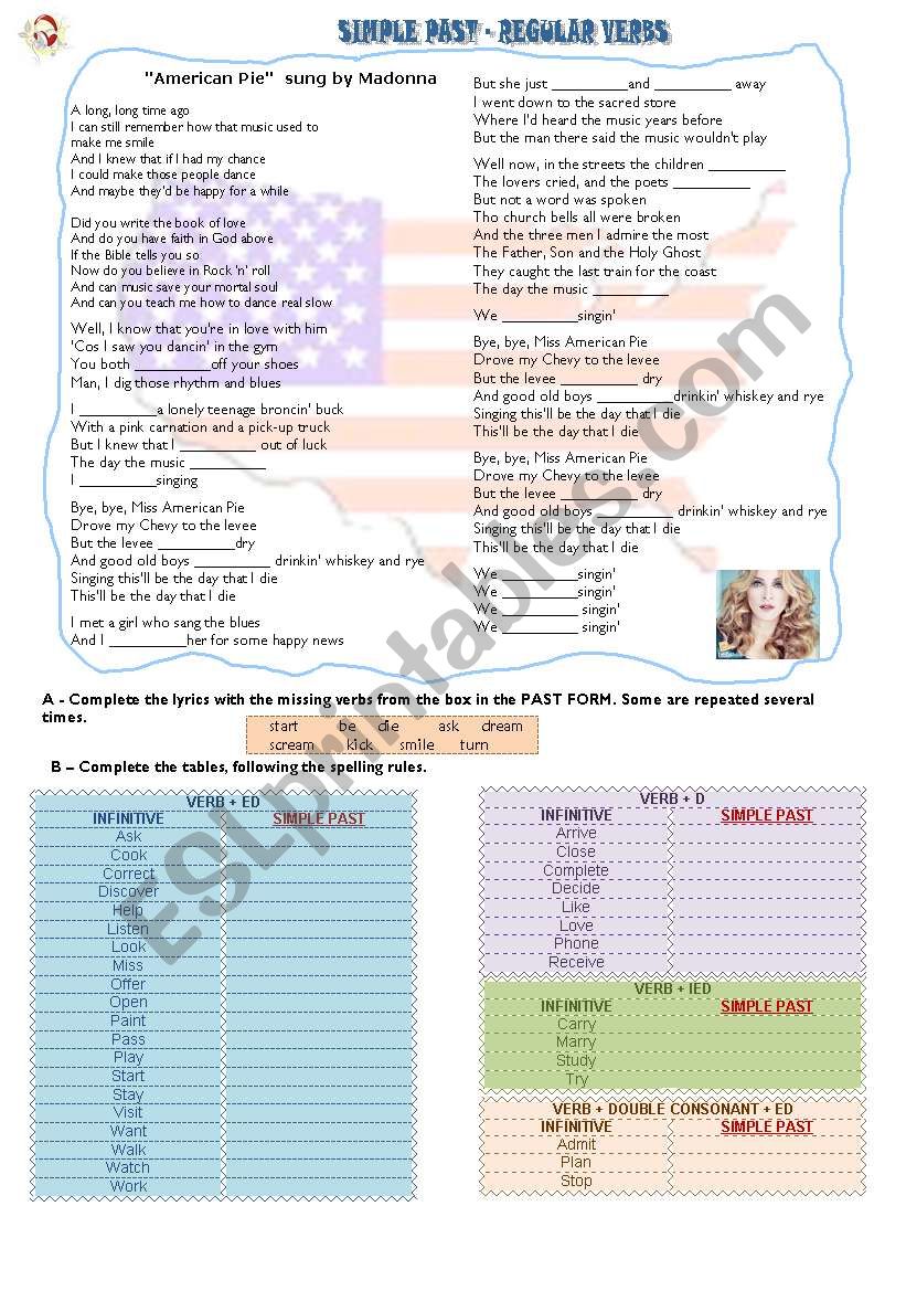 American Pie worksheet