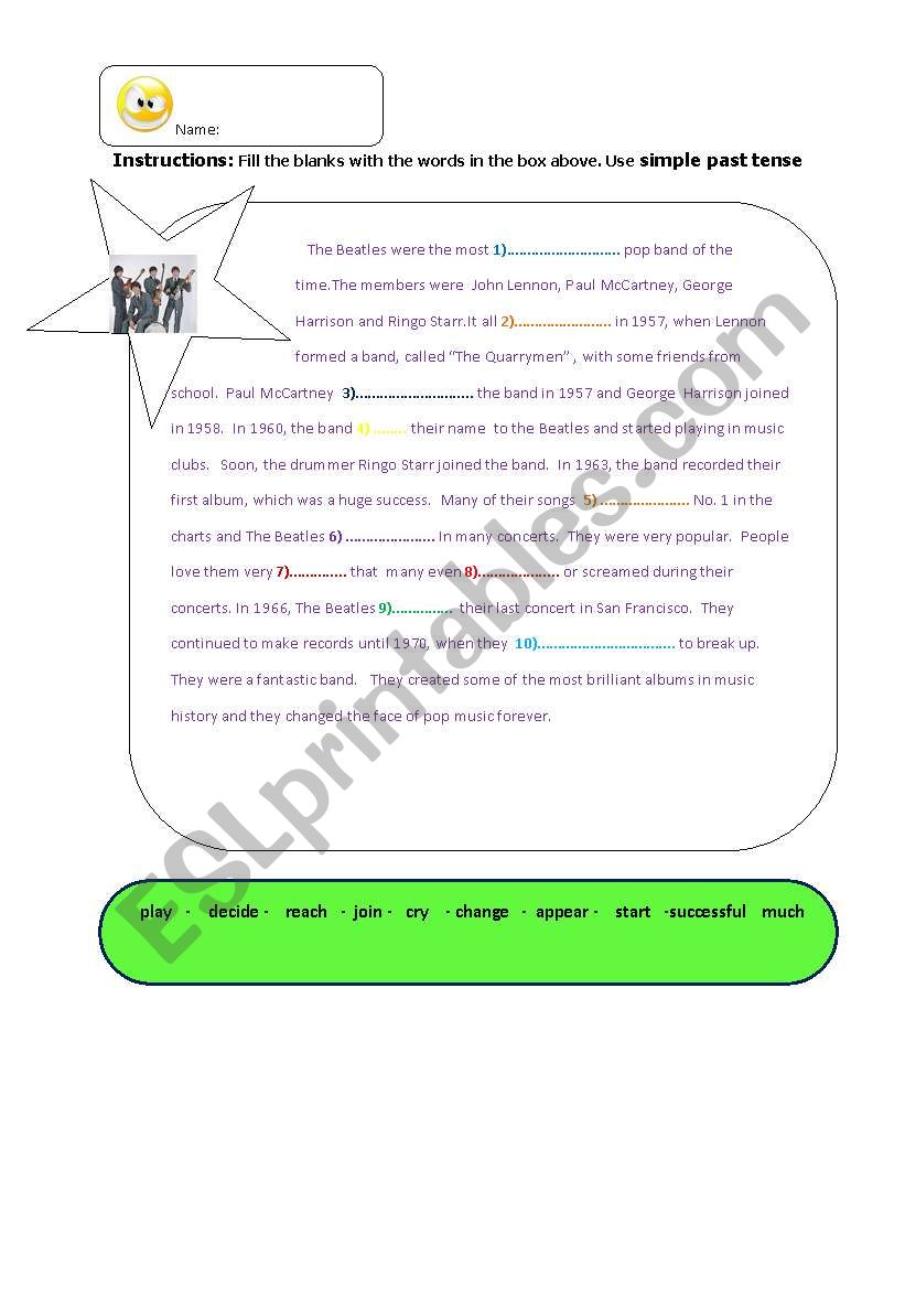 Simple Past Tense worksheet