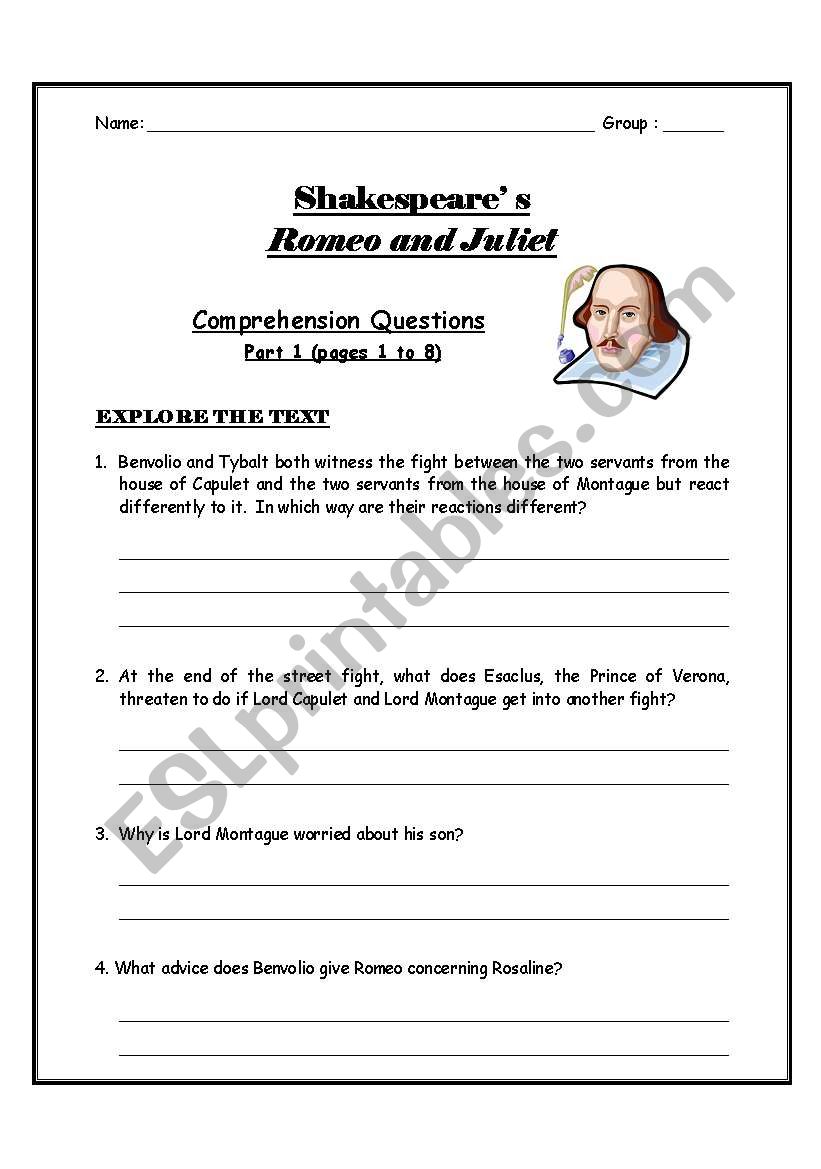 Rome and Juliet Comprehension Questions
