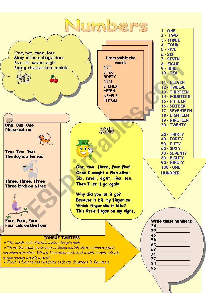 Numbers 1-100 worksheet