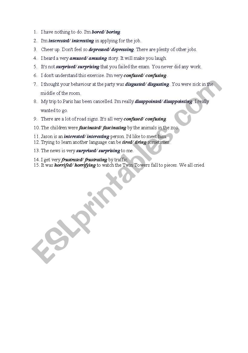 Revision worksheet