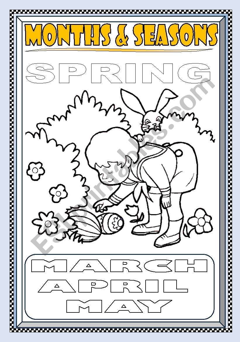 MONTHS and SEASONS---SPRING COLORING PAGE (PART 3)