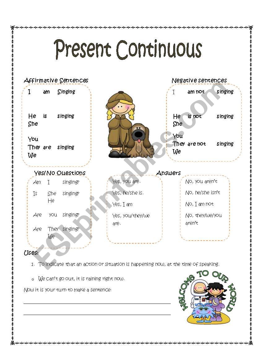 Present Continuous worksheet