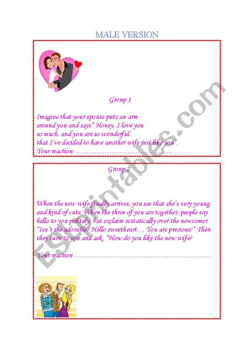 BROTHER VERSUS SISTER CONVERSATION CARDS - 8 PAGES