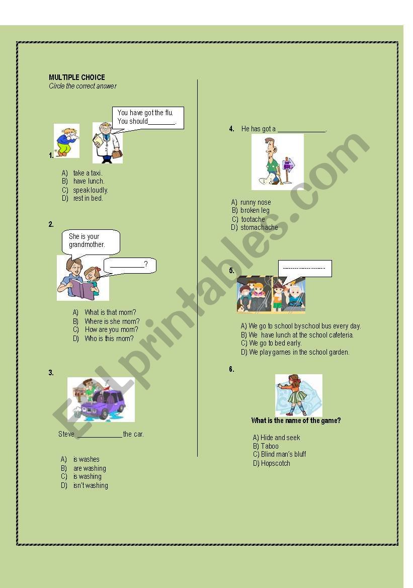 multiple choice present simple and present progressive