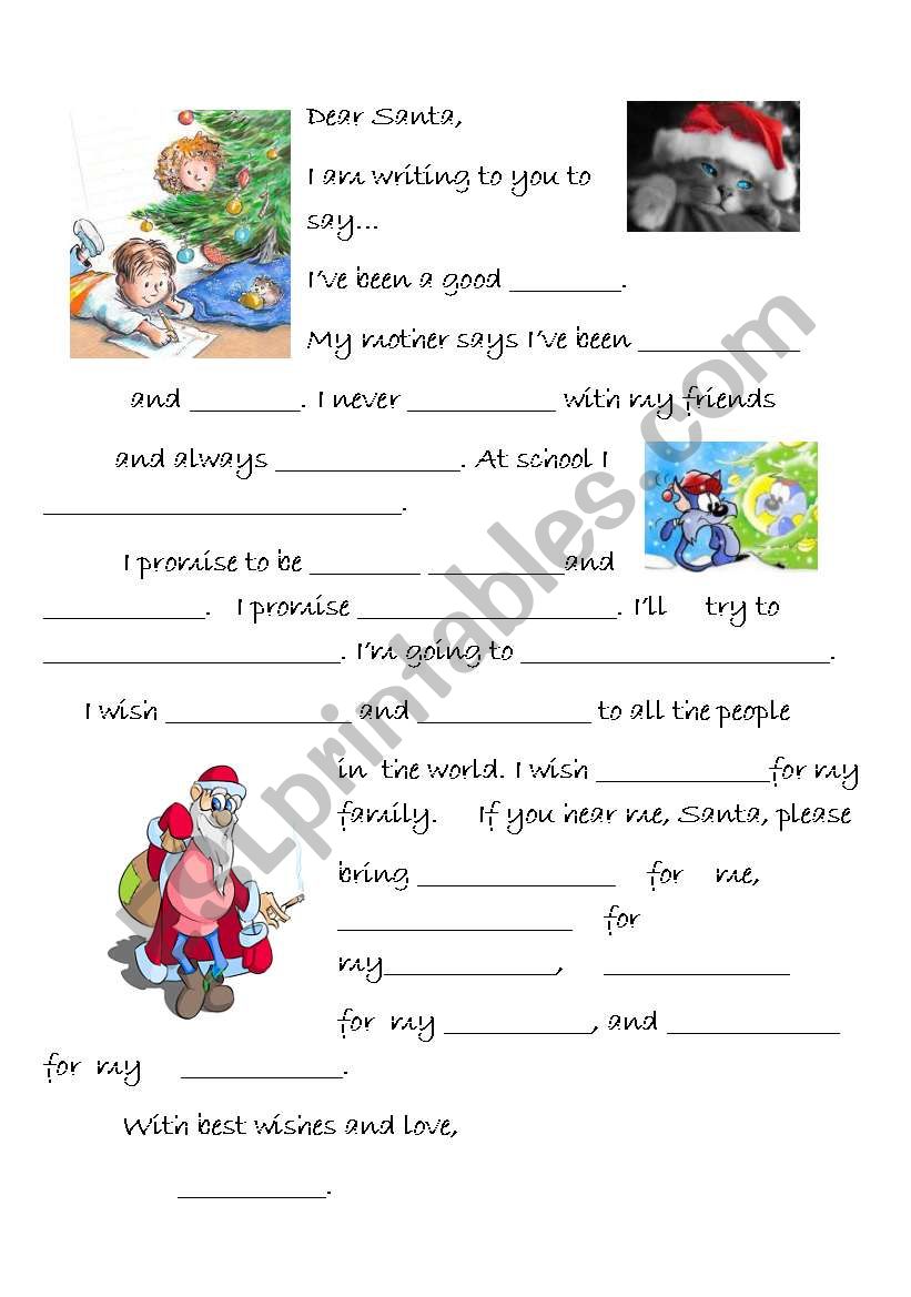 Dear Santa worksheet