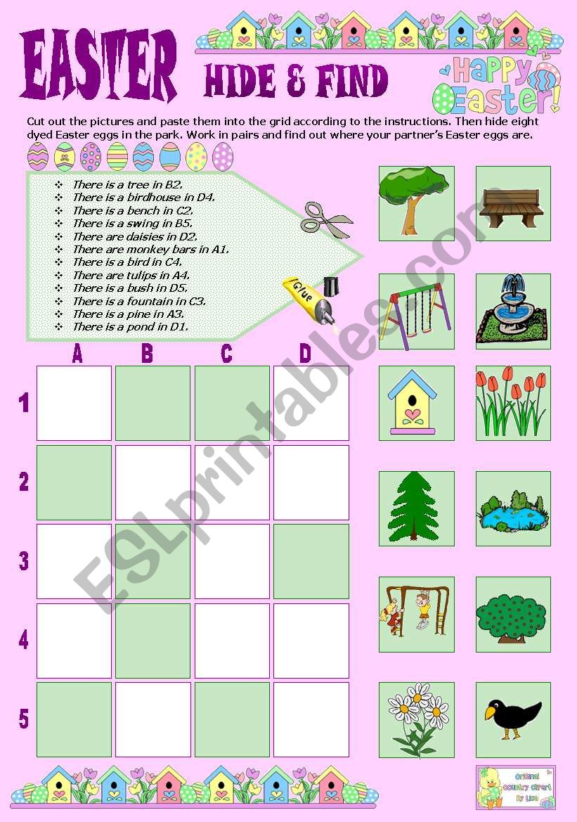 Easter hide & find worksheet