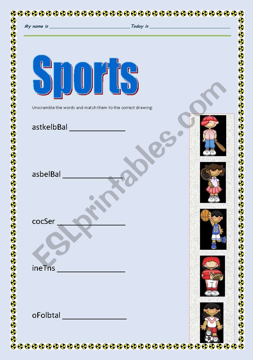 Sports worksheet