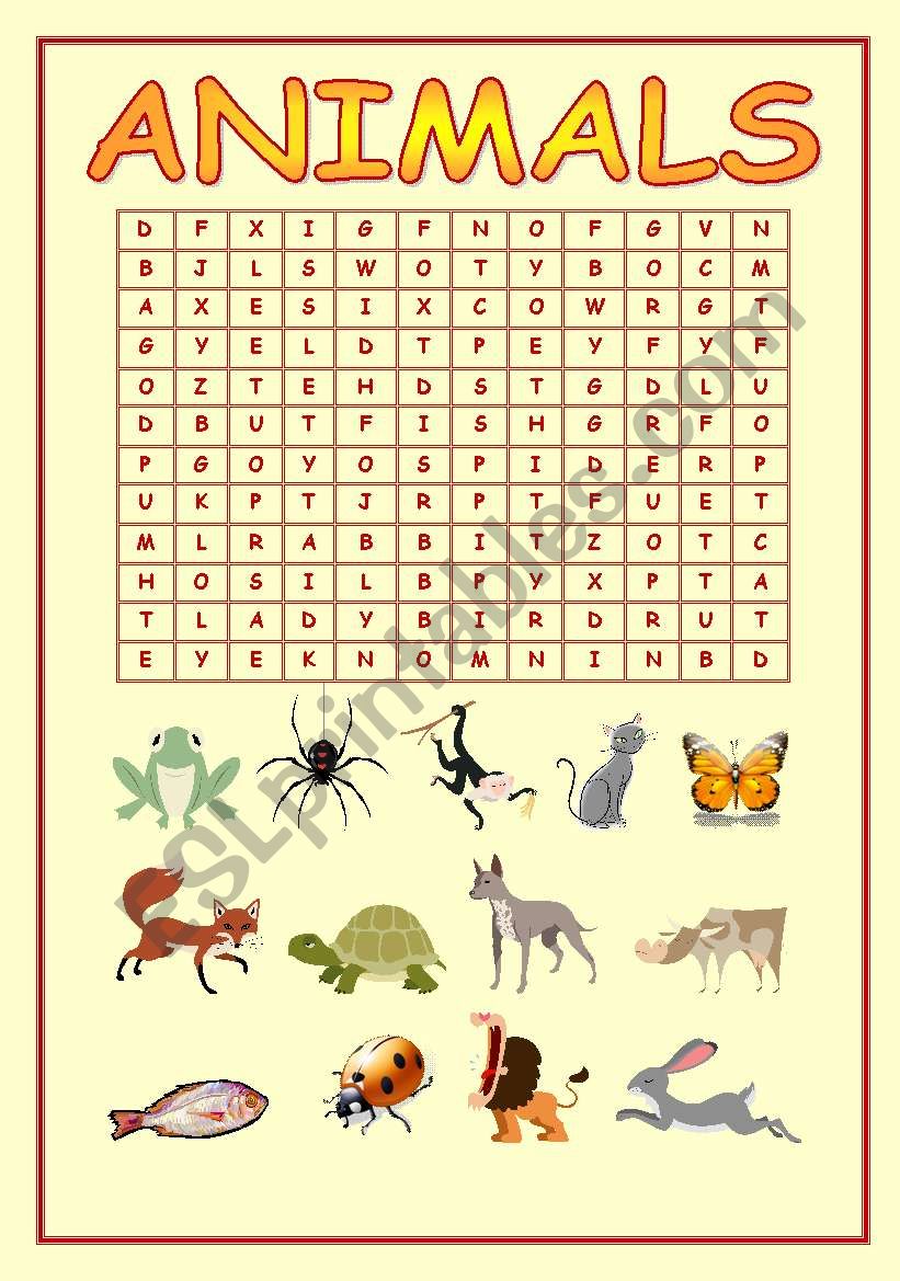 ANIMALS worksheet