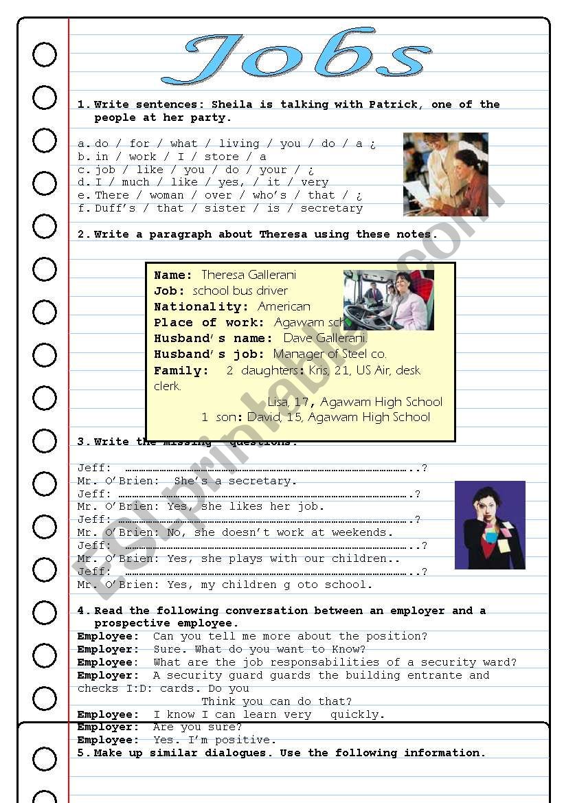 JOBS worksheet